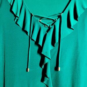 Susan Graver —Forest green pheasant top size 1X